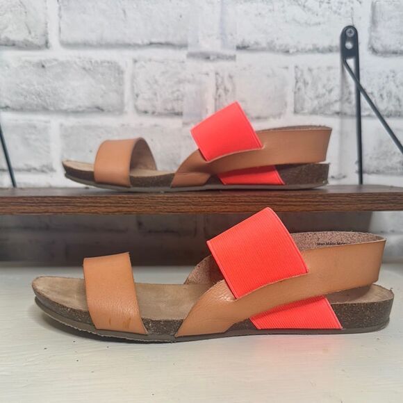 Mossimo Minimalist faux-leather sandals, Coral, Boho, Hippie Size 7 - Picture 2 of 7